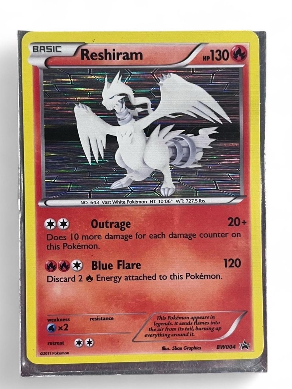 Pokemon Reshiram Card - Red and Yellow Border Holo